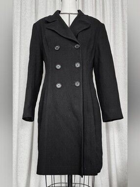 Femme De Carriere Black Classic Wool Coat Women M